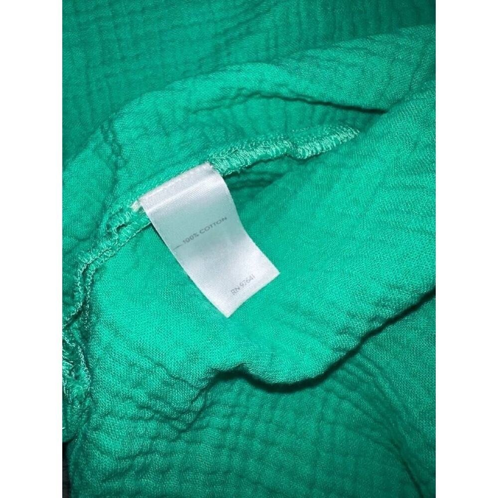 J. Jill Green Papay Cotton Gauze Button Down Y2K Shirt shorts Set M/L A005403 - Picture 10 of 13